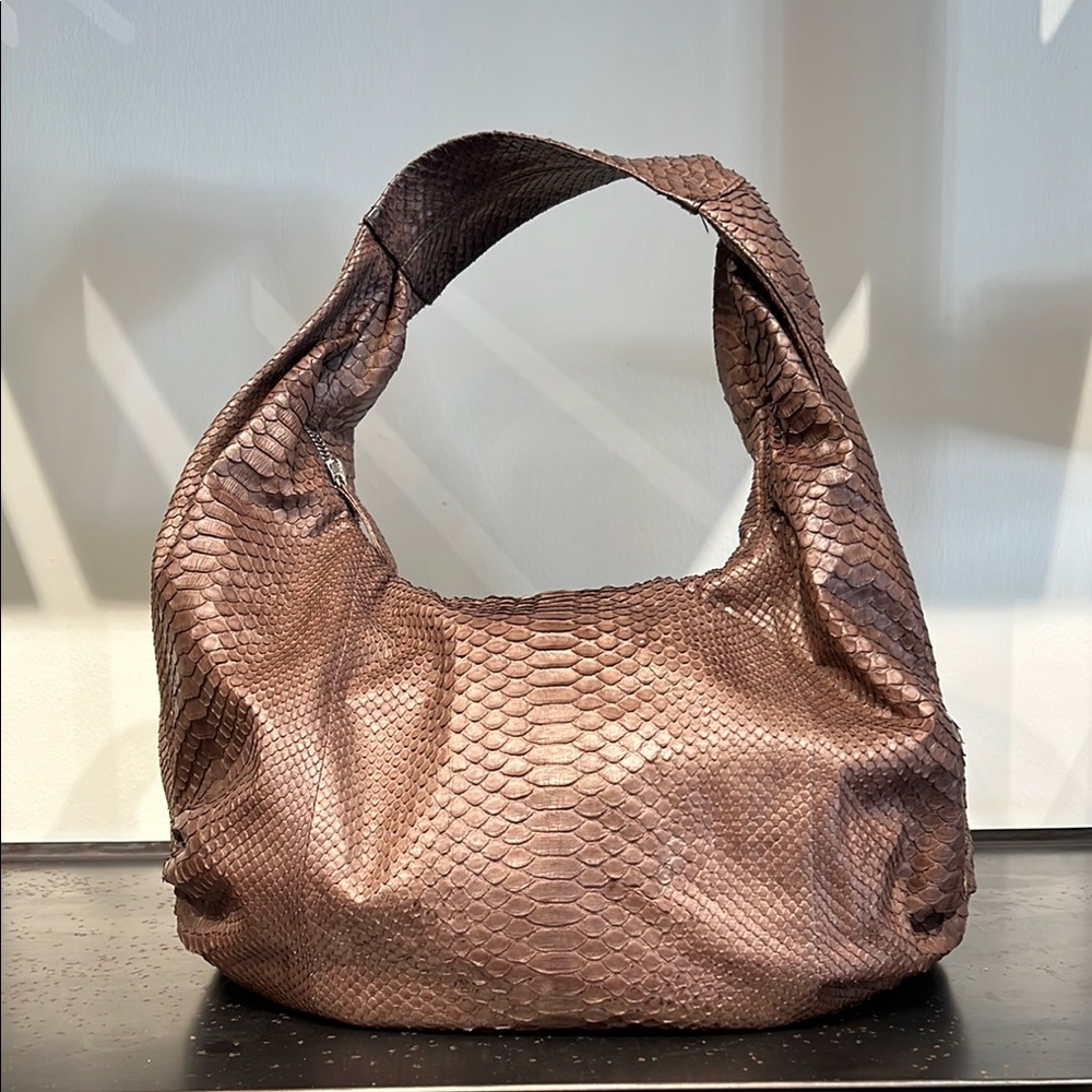 Mocha Python Hobo Bag - Picture 3 of 7